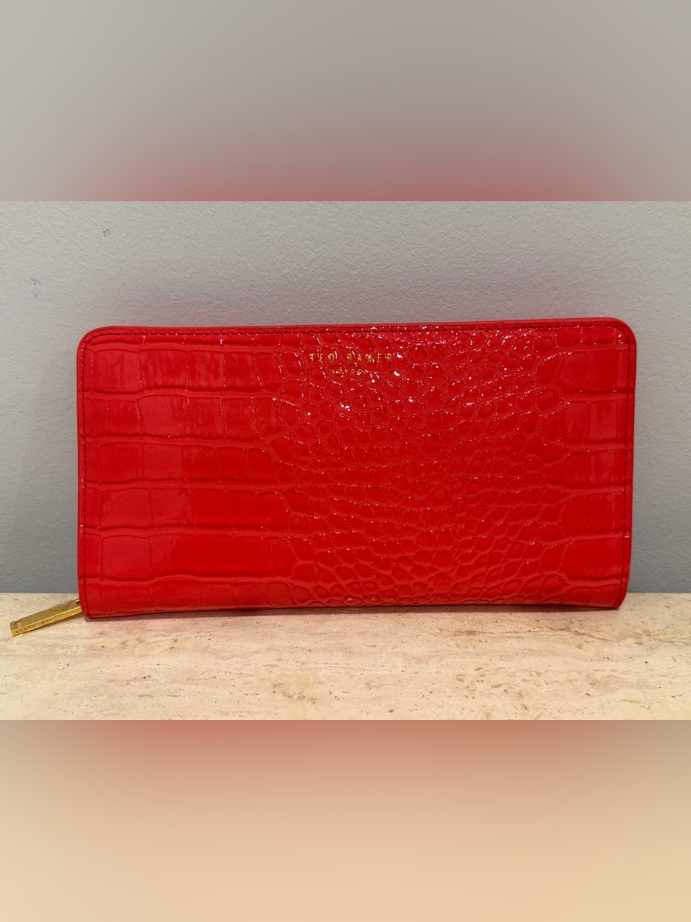 Ted Baker Valenne Croc Effect Large Zipper Wallet